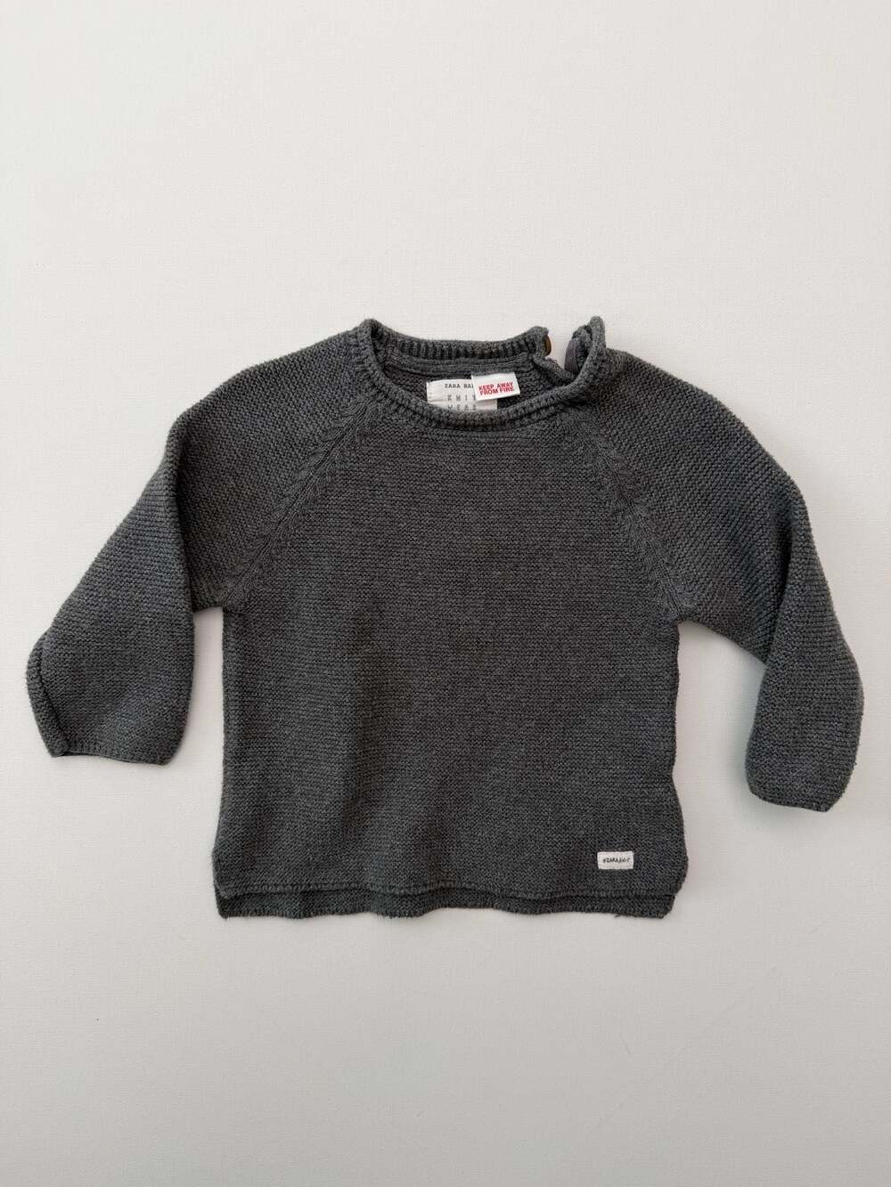 Zara Baby Knit Wear Gray Textured Pullover Sweater Size 3-4 Years
